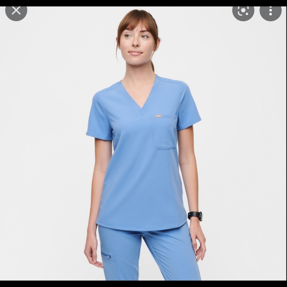 FIGS Ceil Blue One Pocket Catarina Scrub Top